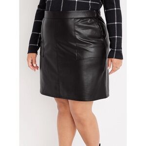 Maurices Plus Size Faux Leather High Rise Skirt